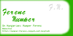 ferenc mumper business card